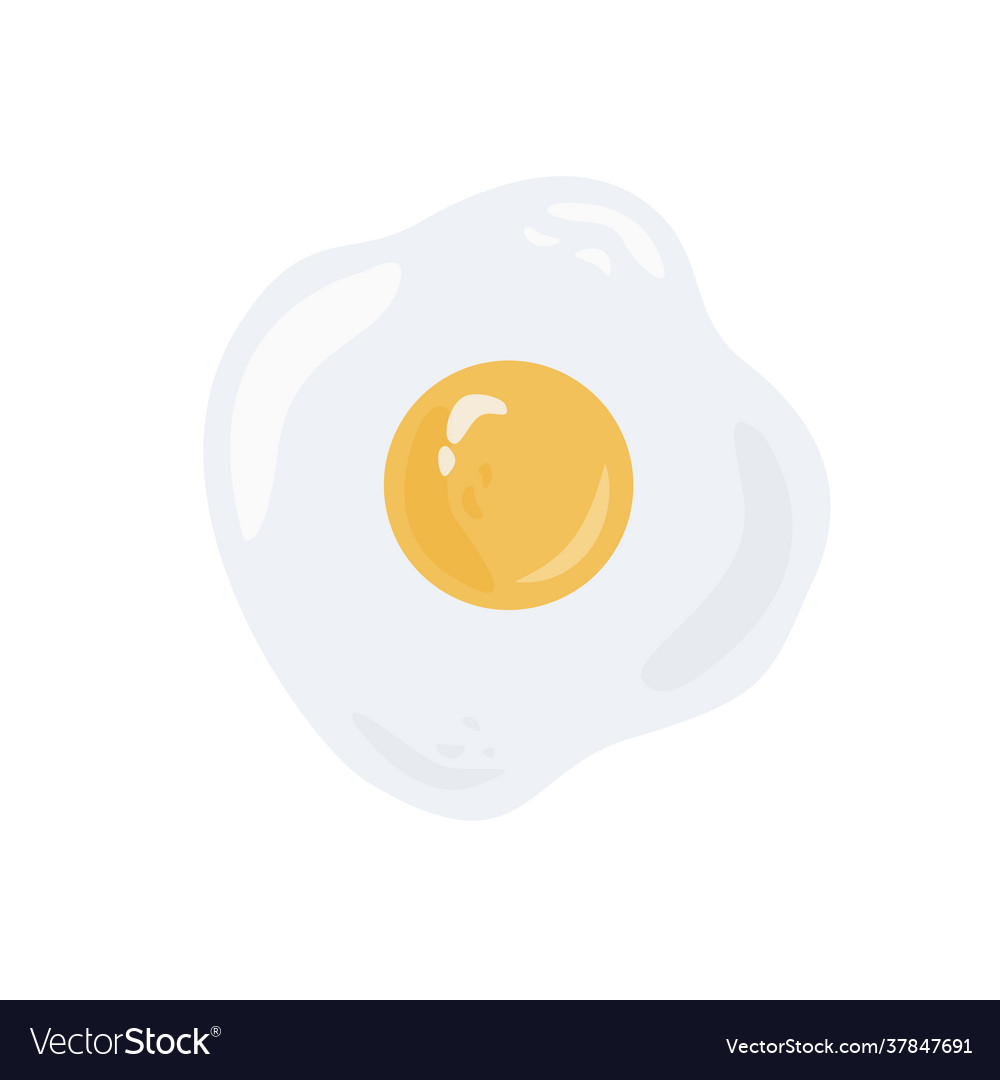 Fried sunny side up egg with one yellow yolk