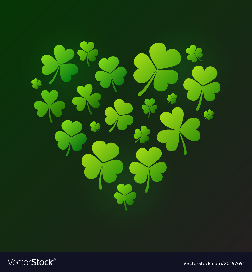 Green Shamrock Heart