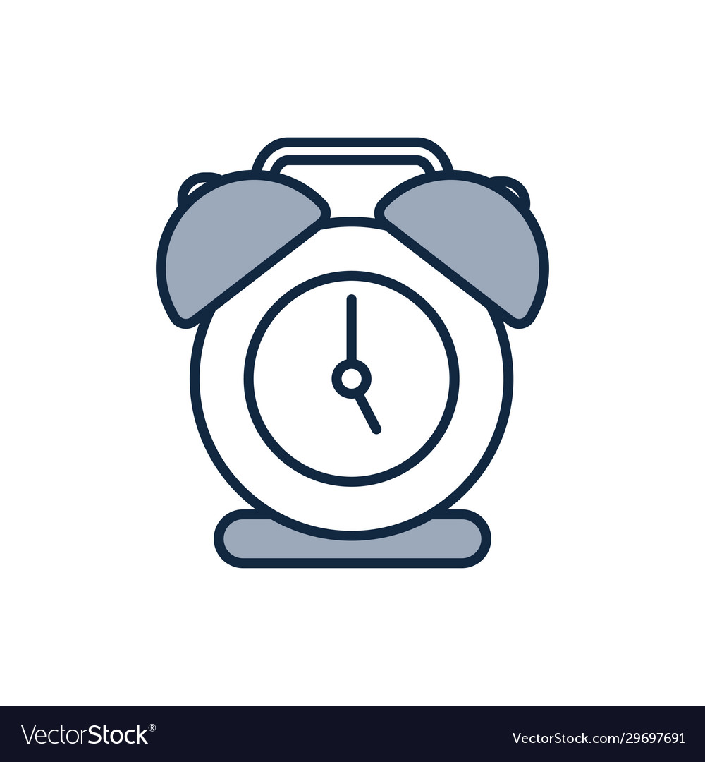 Isolated clock half line color style icon