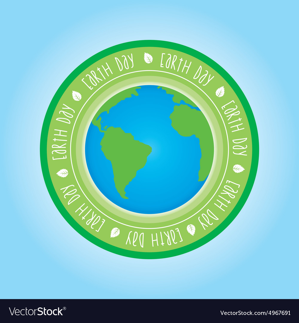 Isolated label with text and elements for earth