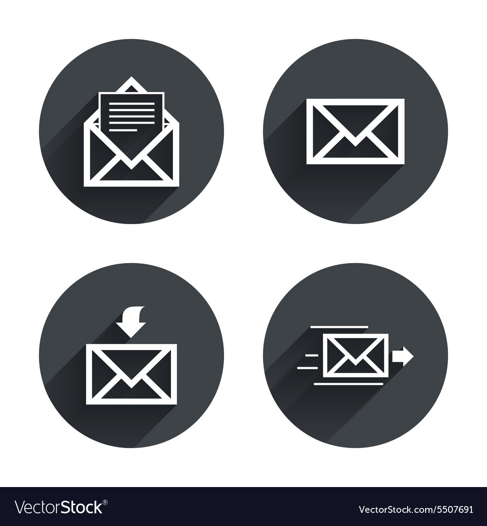 Mail envelope icons message document symbols