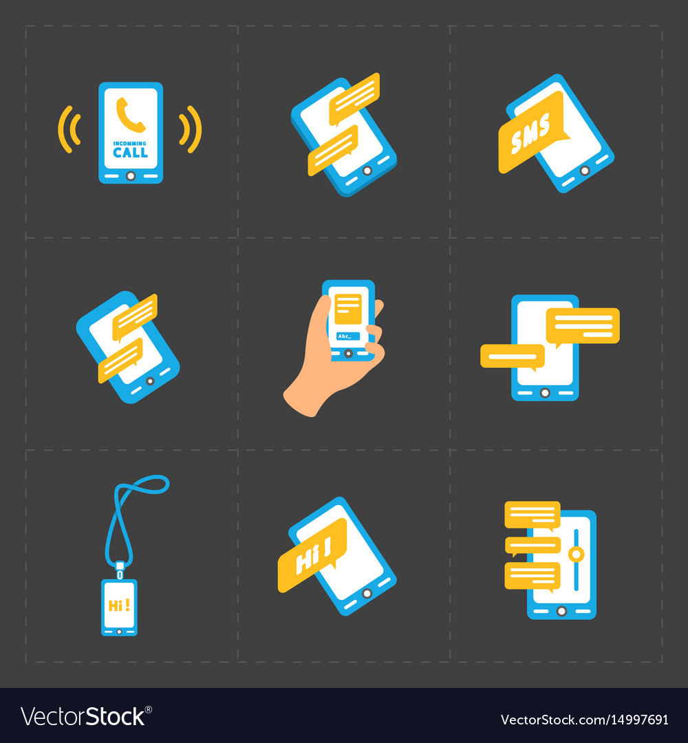 Modern colorful flat social icons set