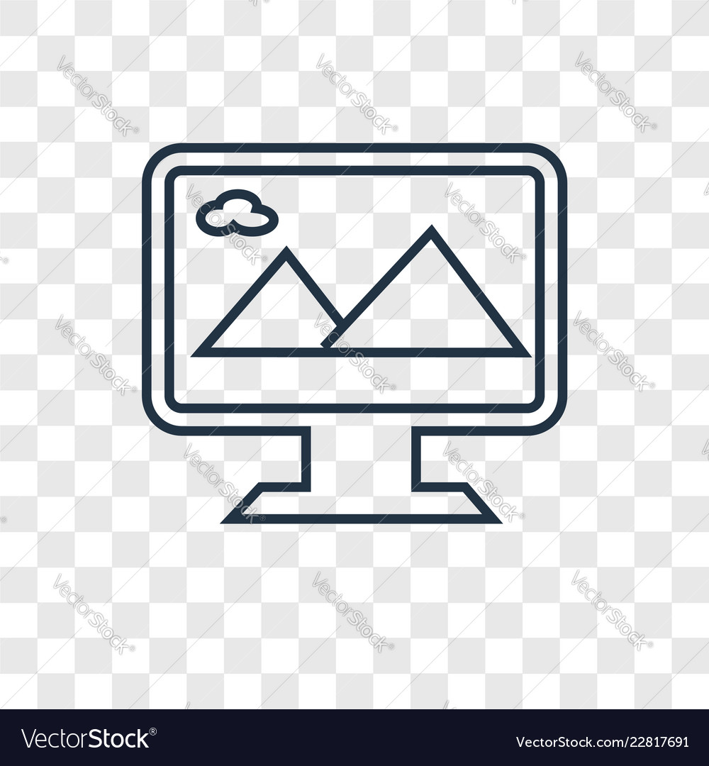 Monitor concept linear icon isolated