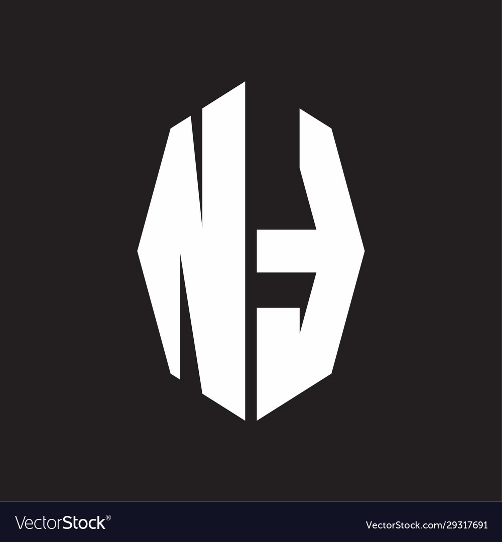Nt logo monogram with octagonal ribbon style