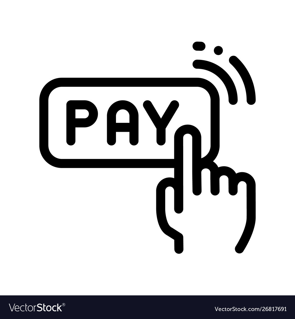 One click touch payment thin line icon Vector Image One click touch payment thin line icon