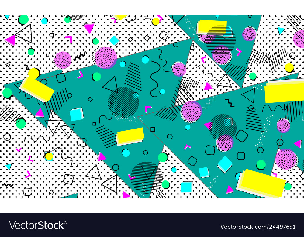 Pop art color background memphis pattern