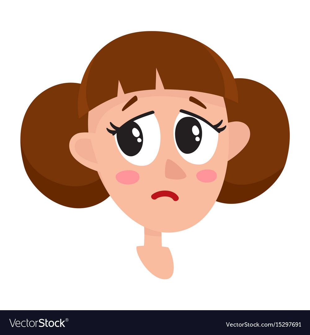 Pretty brown hair woman crying facial expression Vector Image