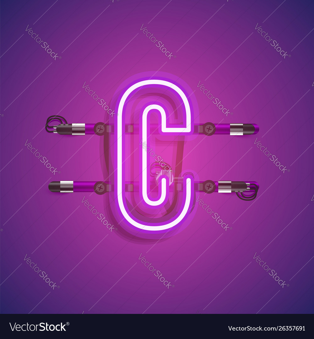 Realistic neon character with wires and console vector image Realistic neon character with wires and console