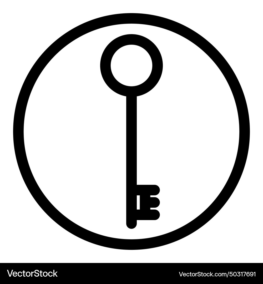 Retro key flat icon isolated on white background Vector Image