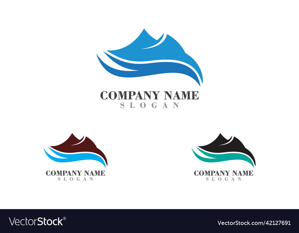 River logo simple mountain sunset sky nature hill