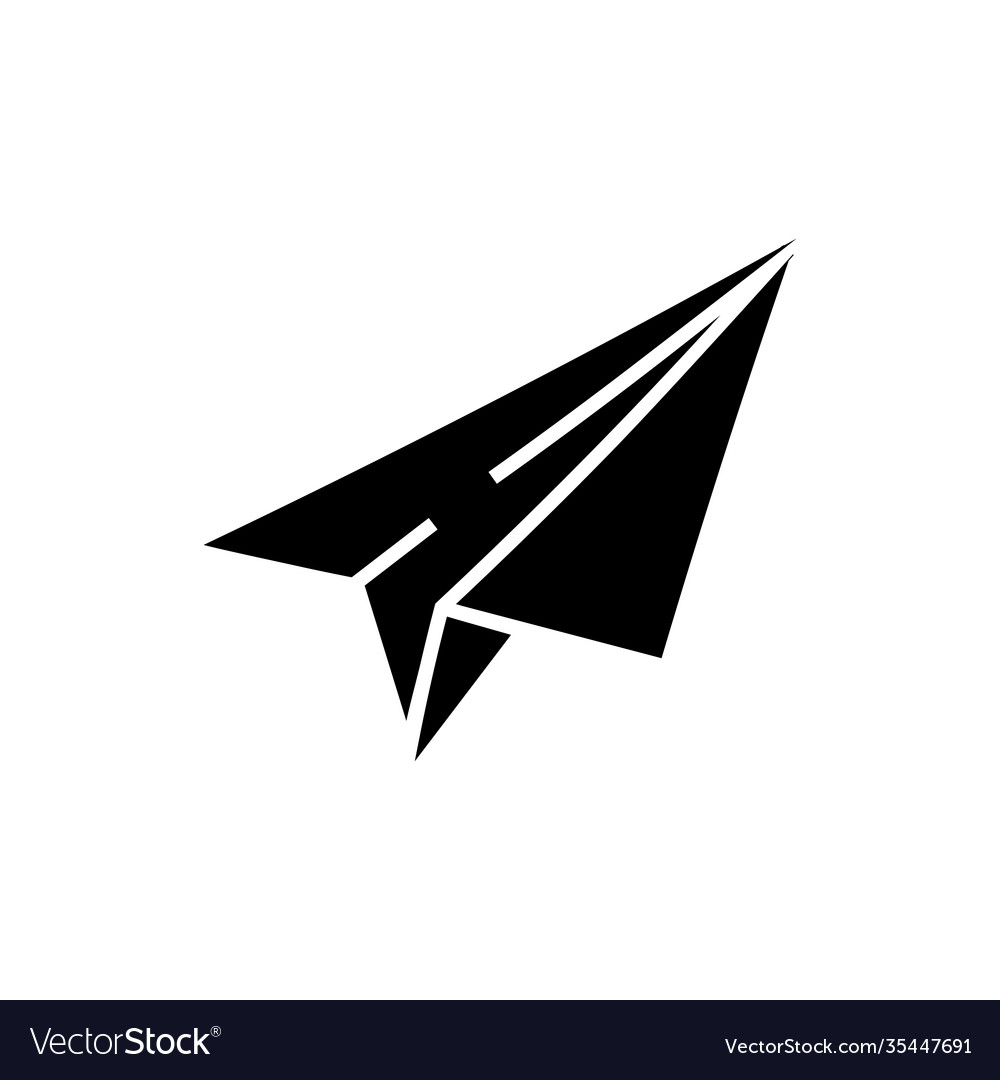 Sending message icon in flat paper plane symbol