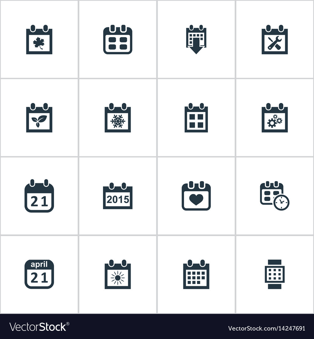 Set of simple calendar icons