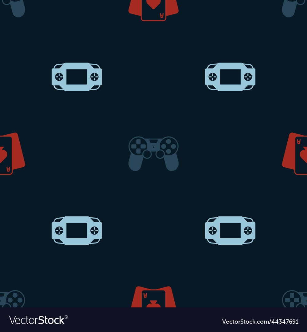 Set playing cards game controller or joystick vector image Set playing cards game controller or joystick