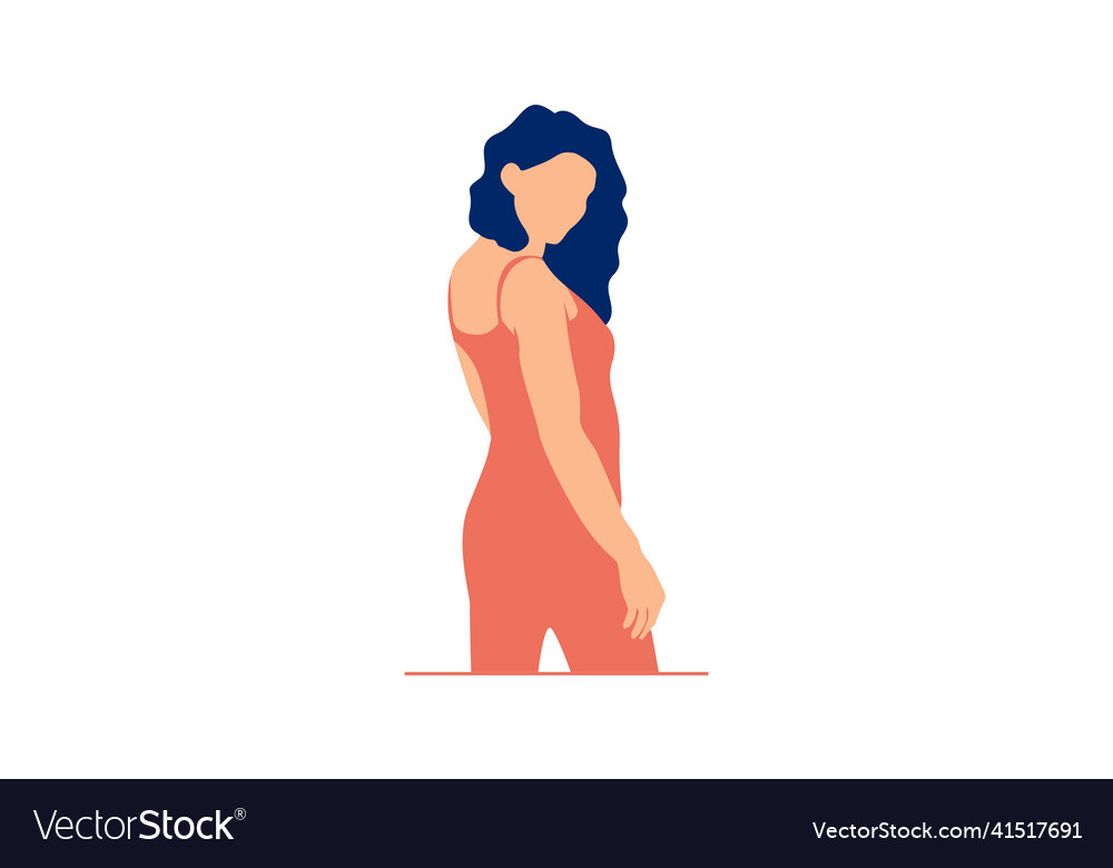 Sexy woman posing minimal flat design