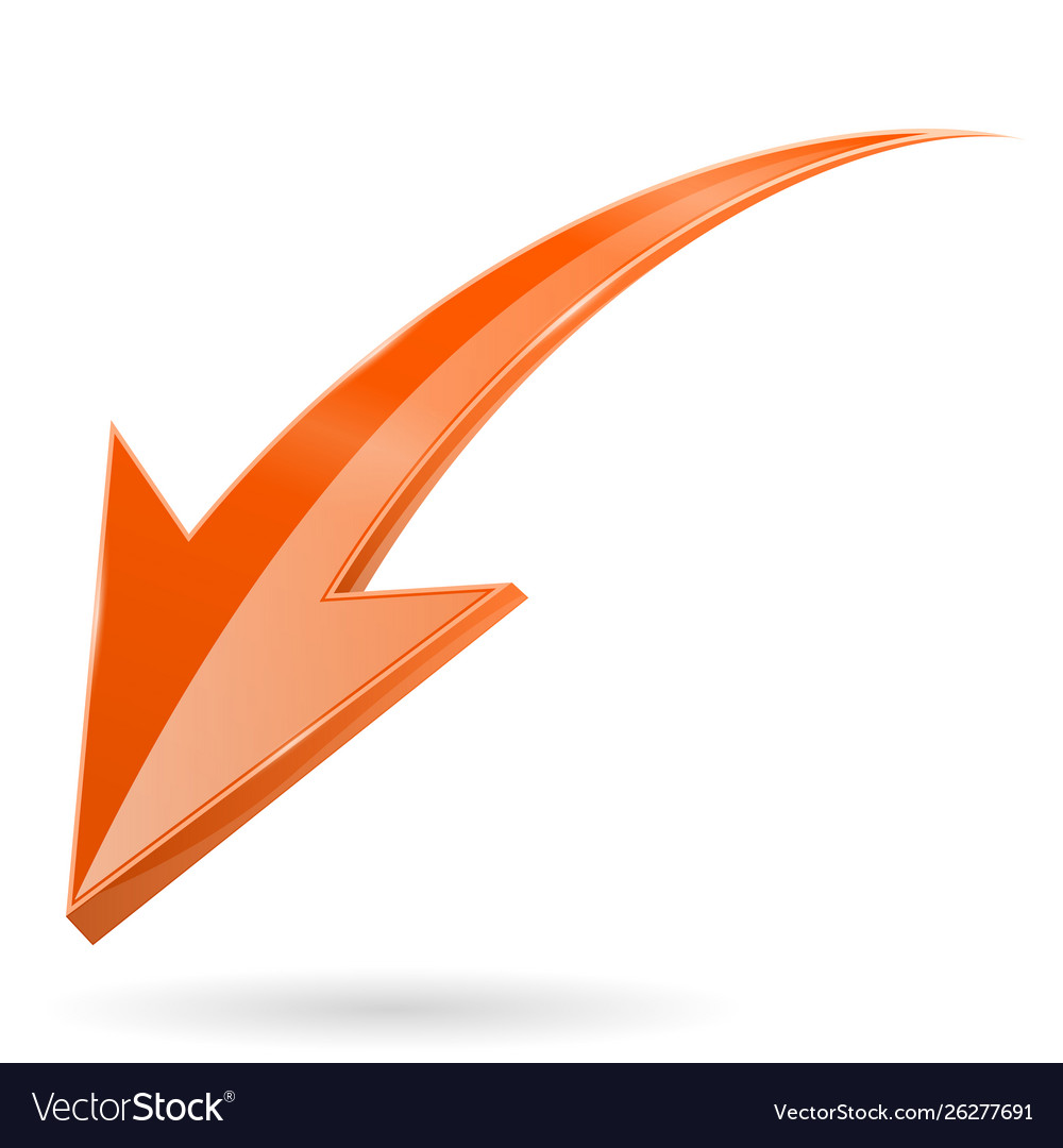 Shiny Orange Down Arrow Icon