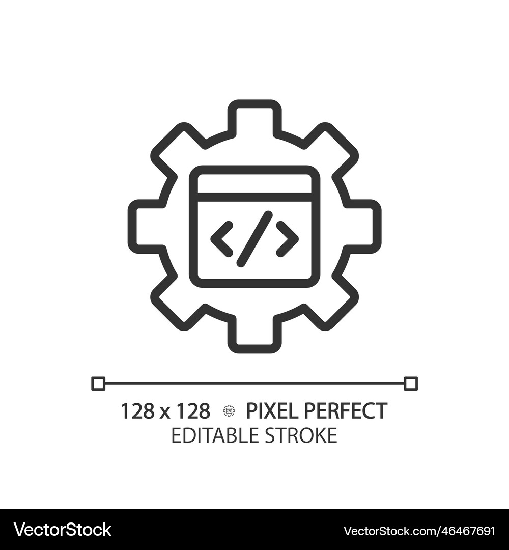Stem in coding pixel perfect linear icon Vector Image