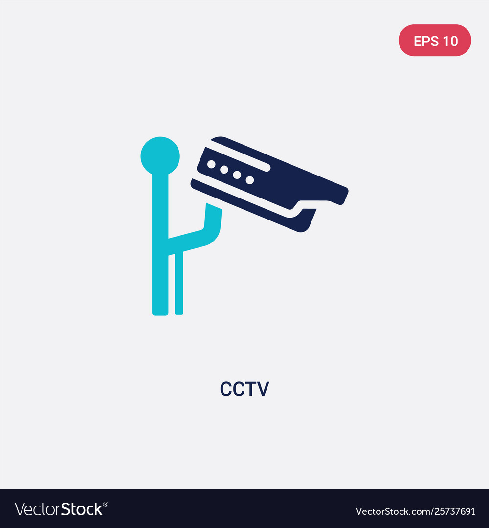 Two color cctv icon from electrian connections