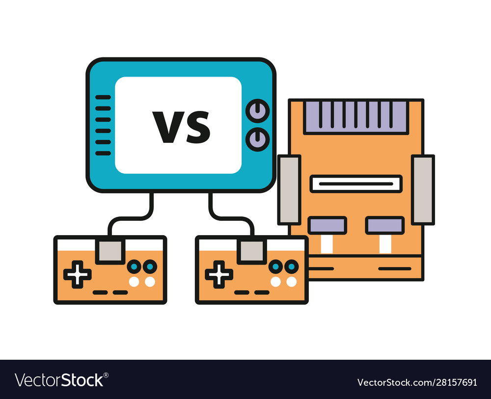Video game console device with controls and tv