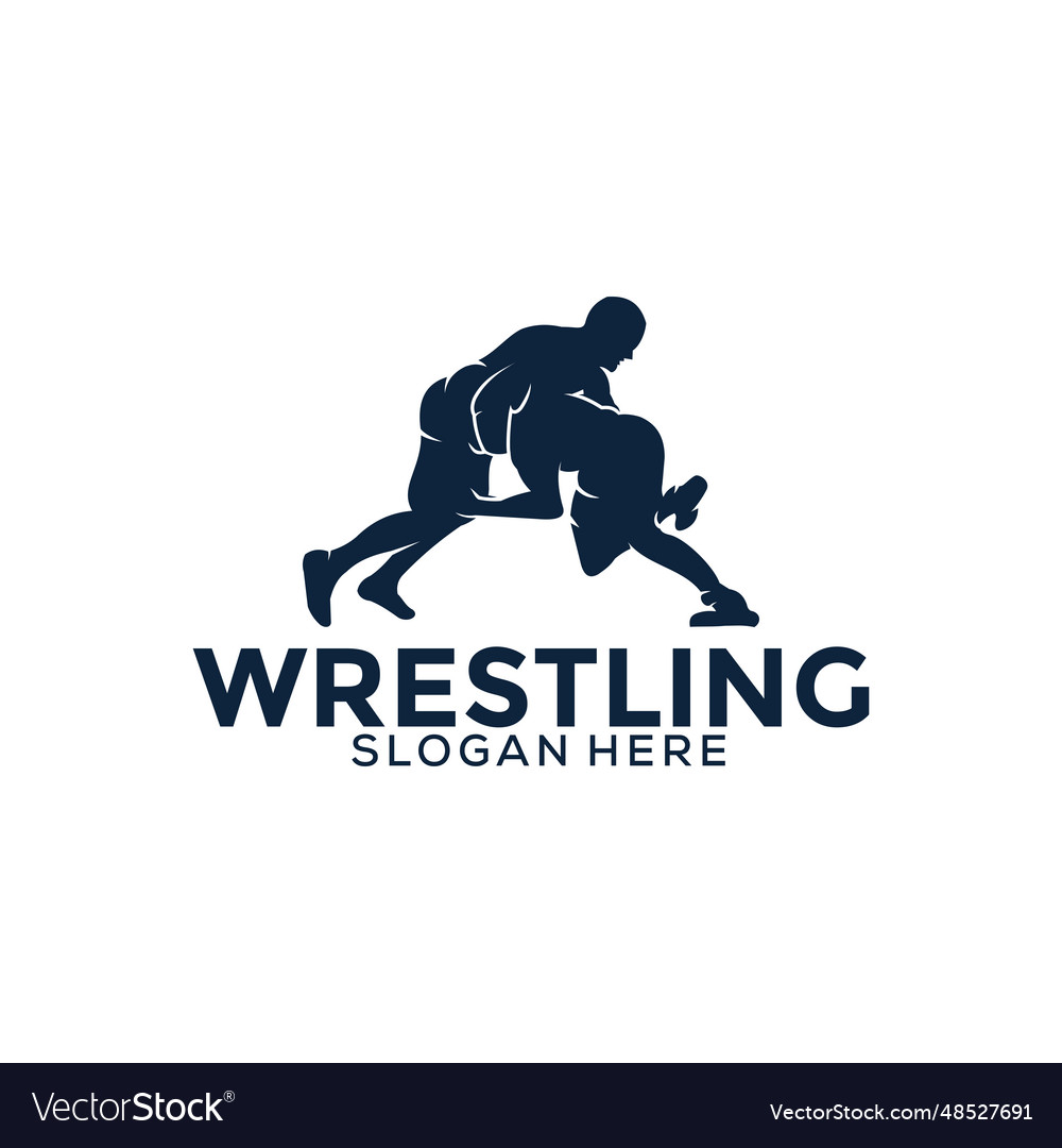 Wrestling logo template sport Royalty Free Vector Image