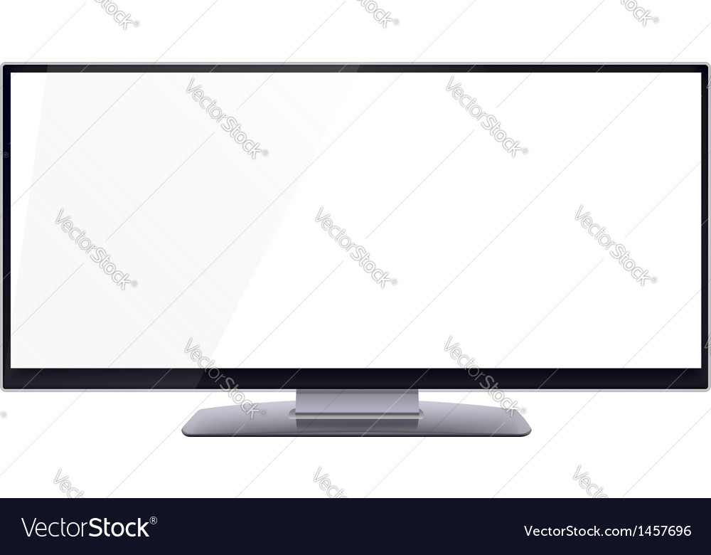 Blank wide computer screen for copy space Vector Image