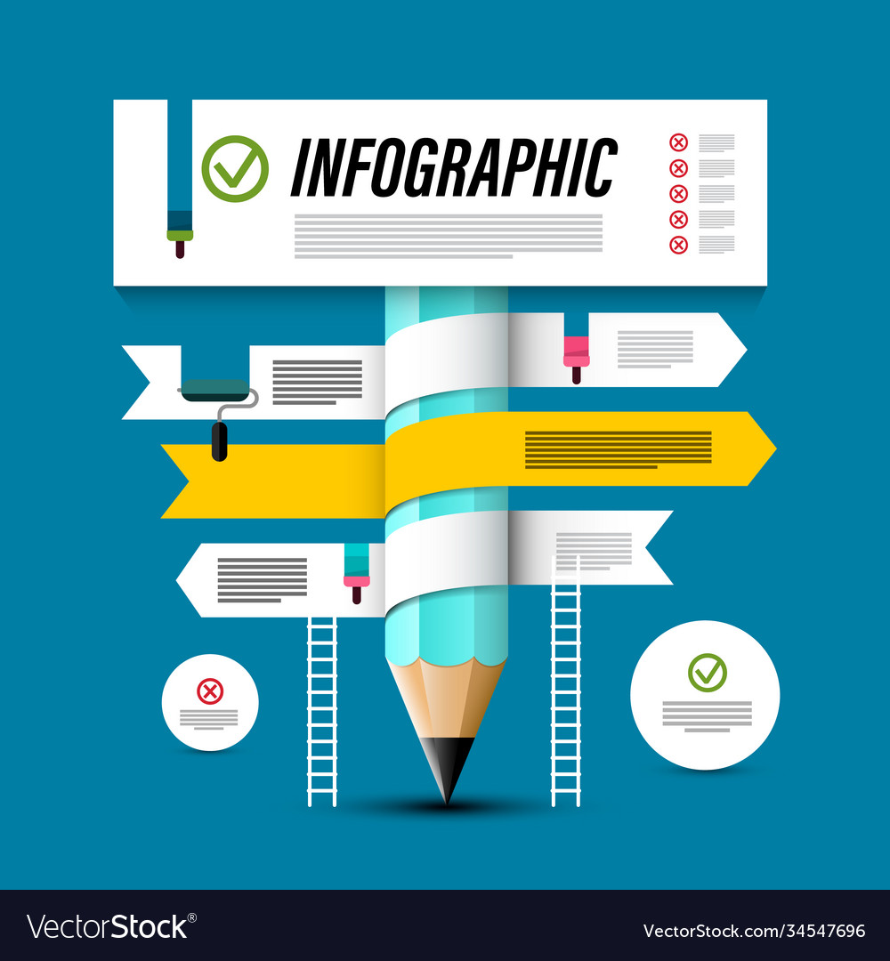 Business Infografikdesign mit Bleistift