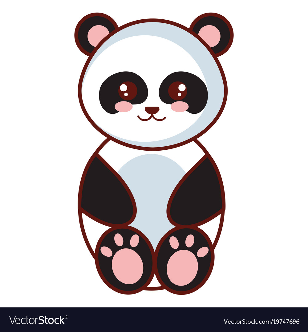 Cute and tender bear panda character Royalty Free Vector