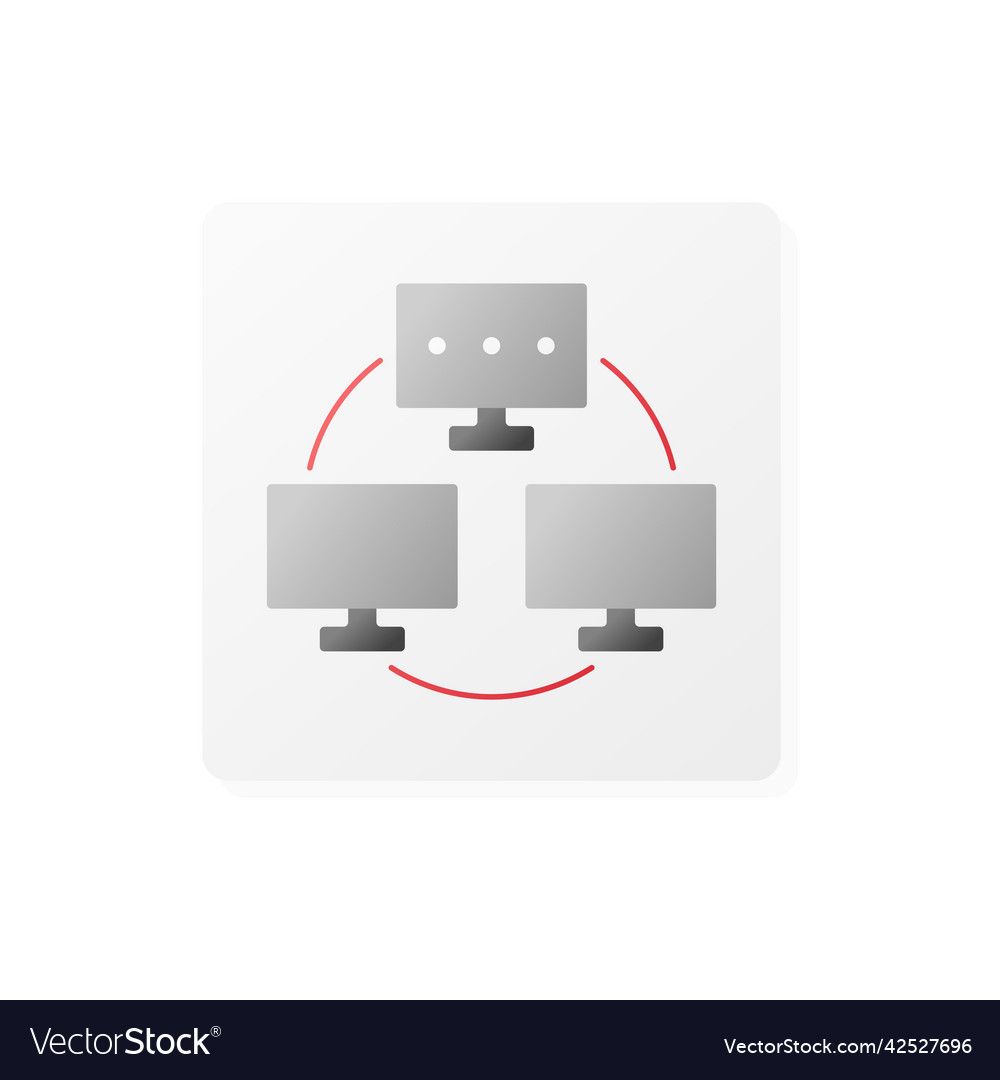 Flat isolated icon of computer network internet vector image Flat isolated icon of computer network internet