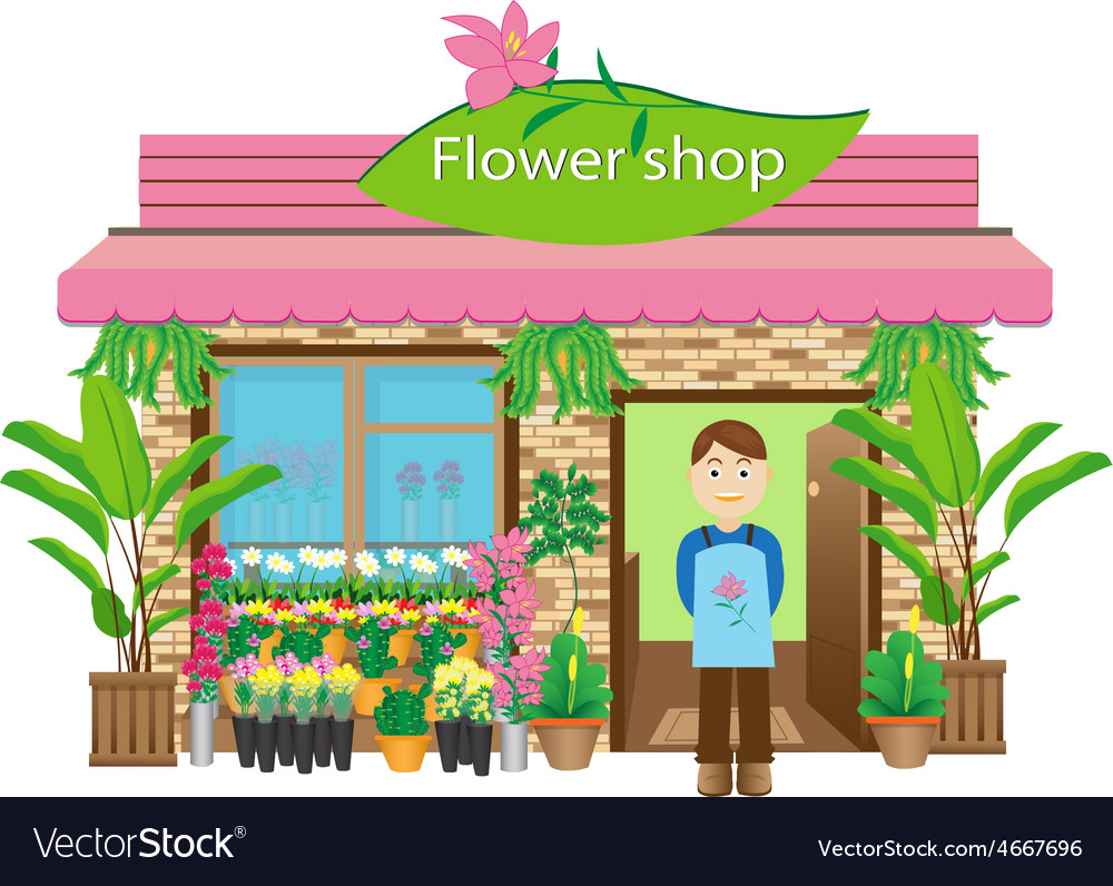 Flower Shop Royalty Free Vector Image Vectorstock