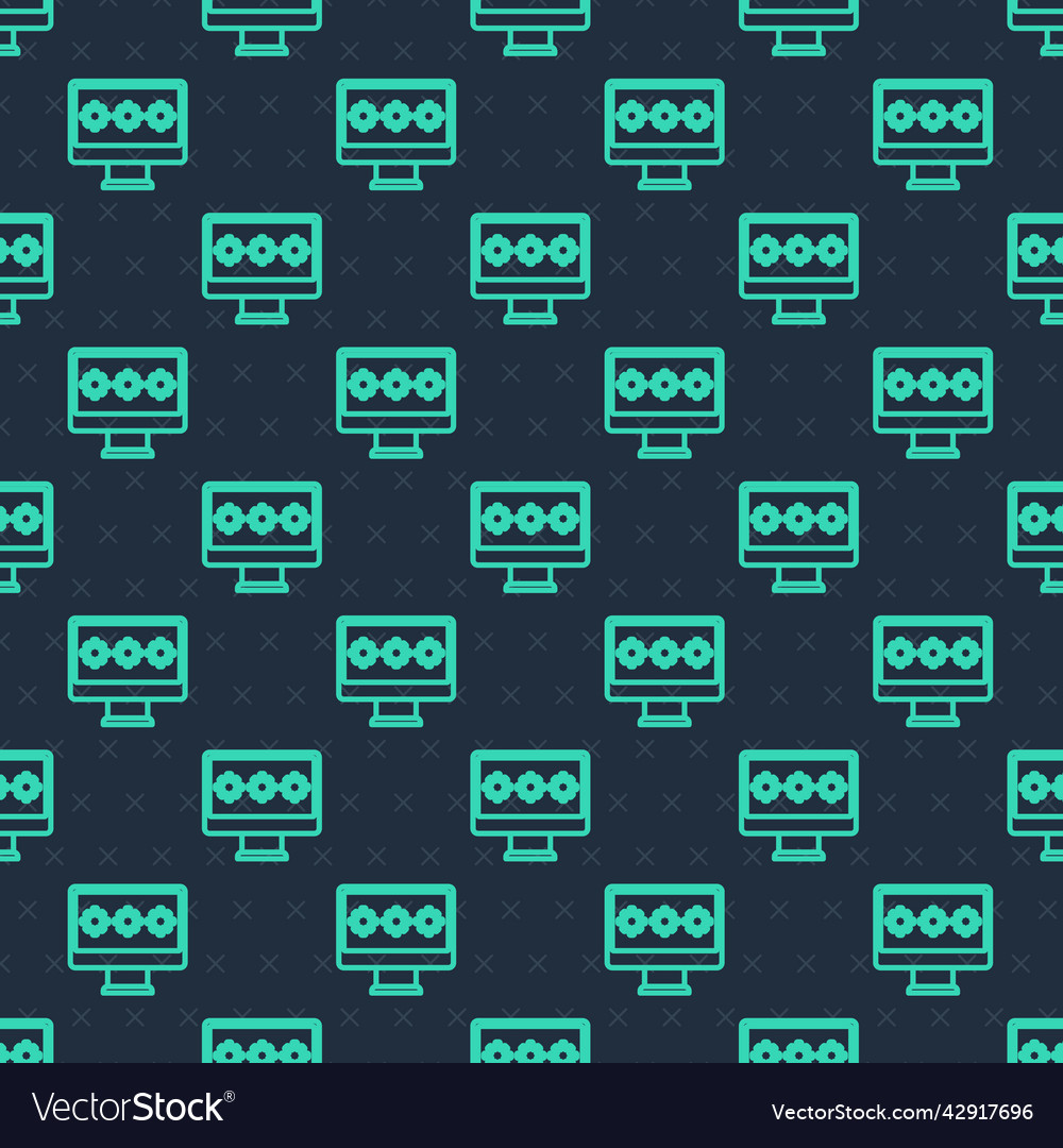 Green line monitor with password notification icon