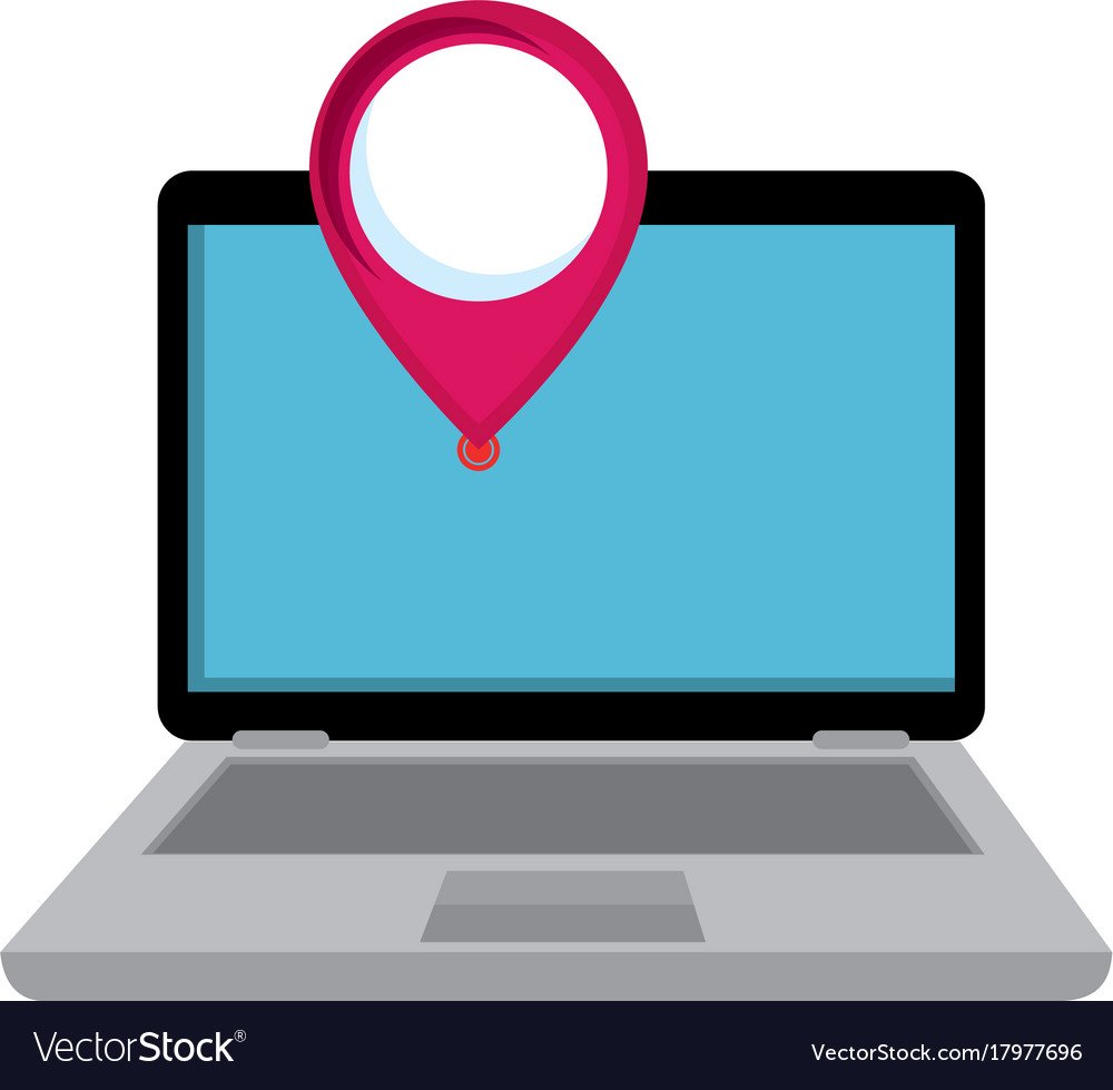 Laptop with pointer location isolated icon