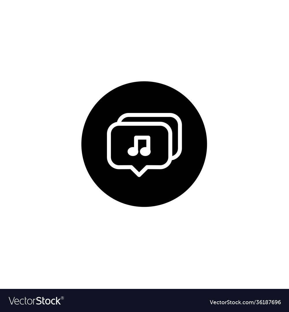 Music commentary icon in black round style