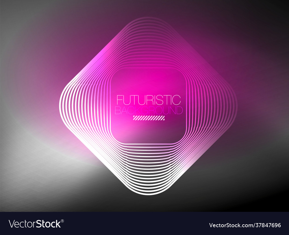 Neon color square shape lines abstract background vector image Neon color square shape lines abstract background
