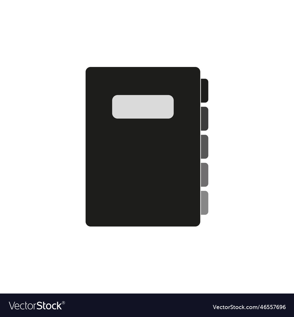Notebook bookmarks icon in linear style document vector image Notebook bookmarks icon in linear style document
