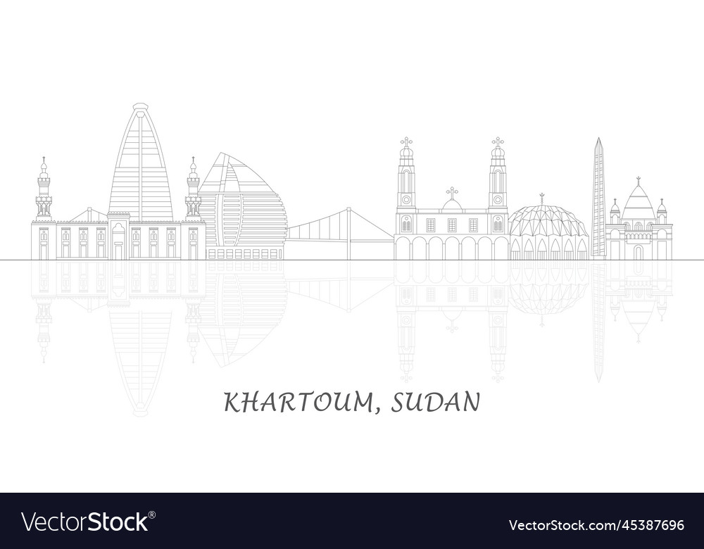 Outline skyline panorama of city khartoum