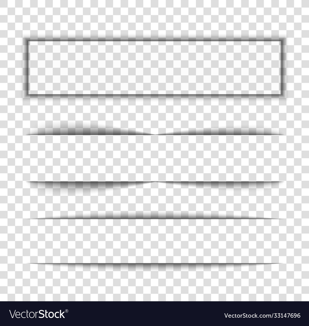 Paper sheet shadow effect 3d line edge shape vector image Paper sheet shadow effect 3d line edge shape