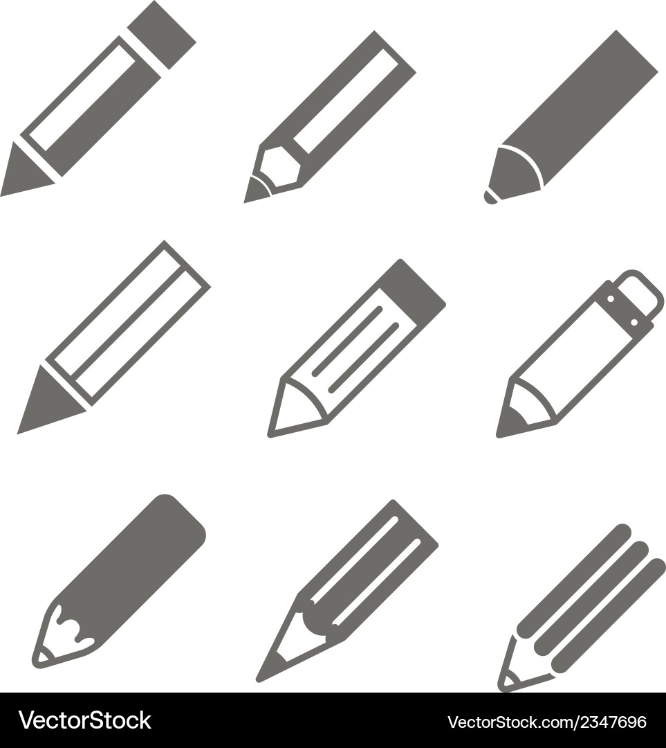 Pen set Royalty Free Vector Image - VectorStock