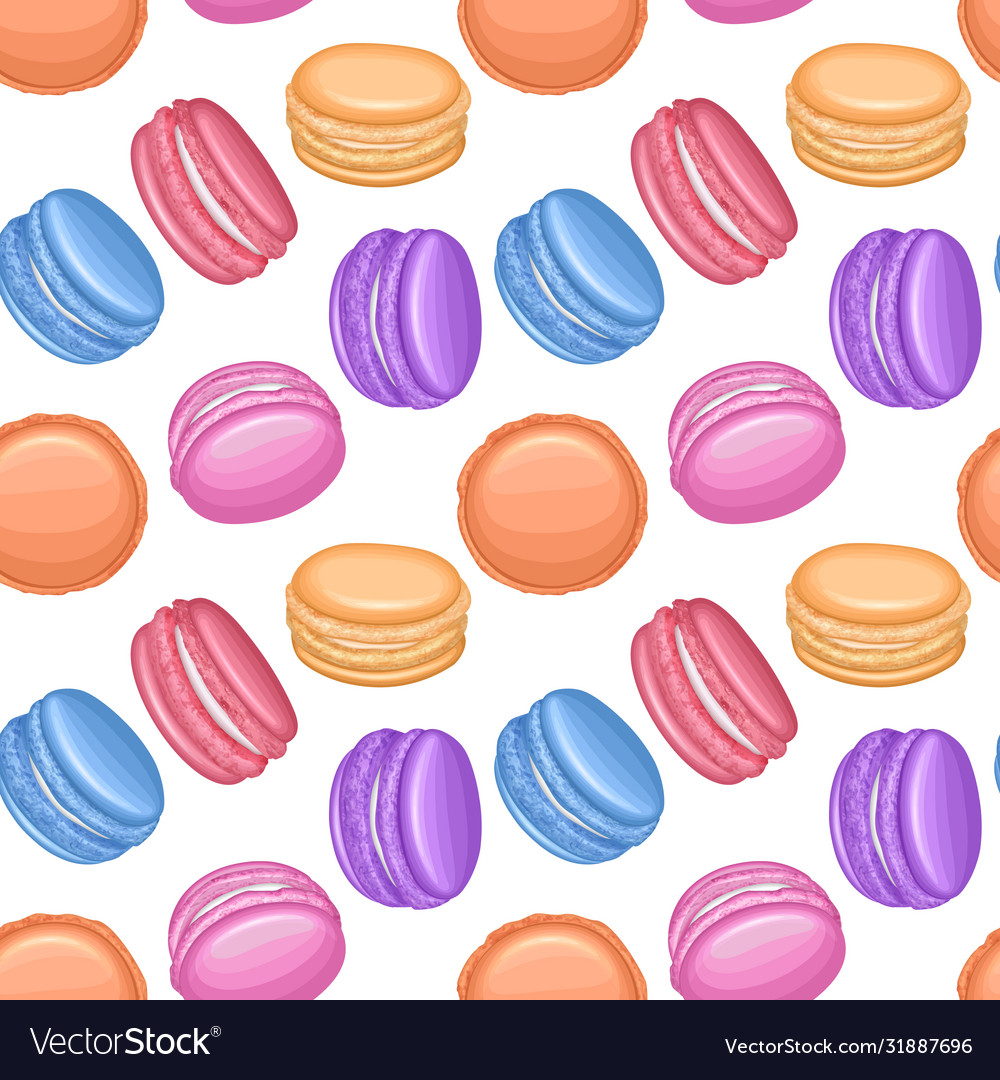 Seamless pattern with multicolored macaroons