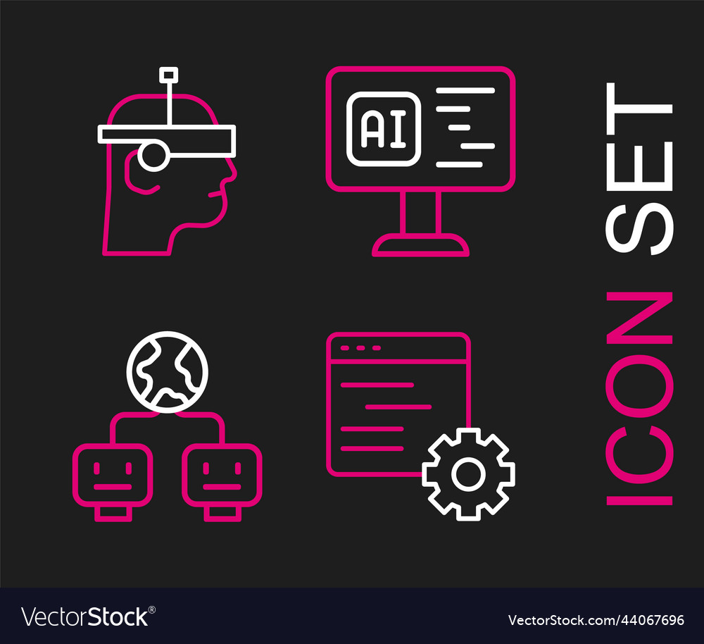 Linie Computer api Schnittstelle künstlich vector image Linie Computer api Schnittstelle künstlich