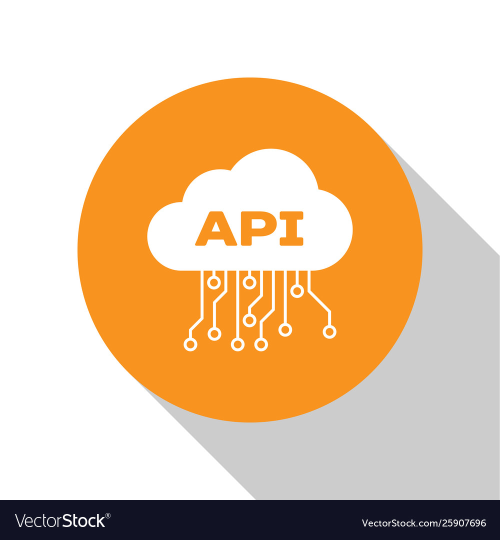 White cloud api interface icon isolated on
