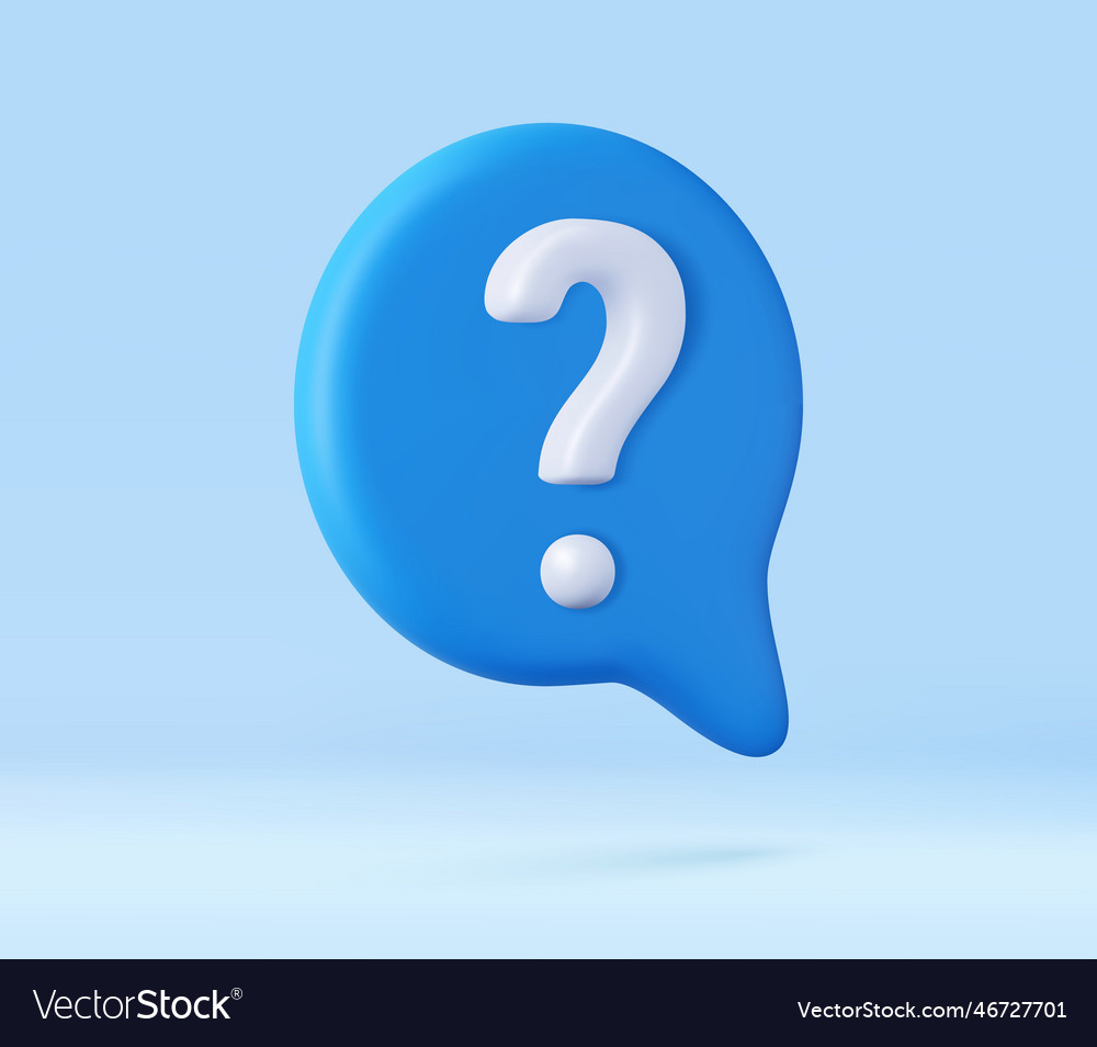 3d message box with question mark icon