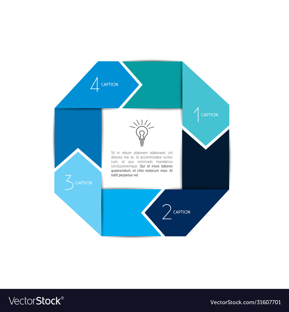 4 part chart scheme arrow step Vector Image 4 part chart scheme arrow step