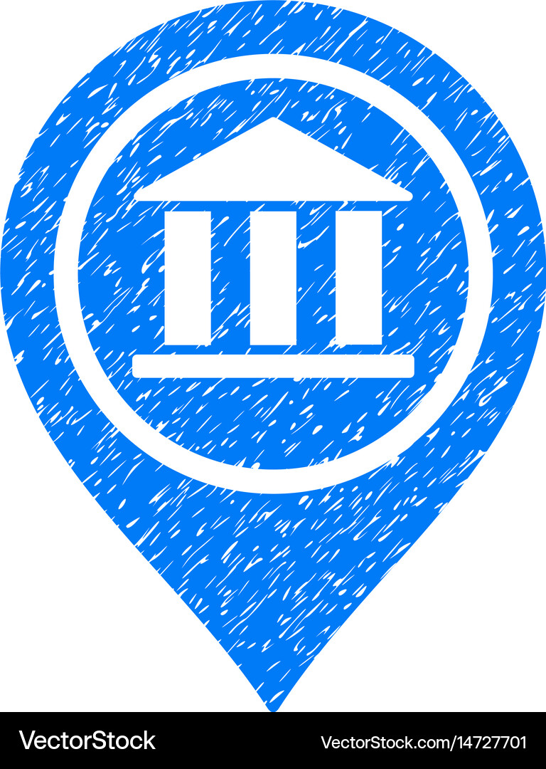 Bank map pointer grunge icon Royalty Free Vector Image