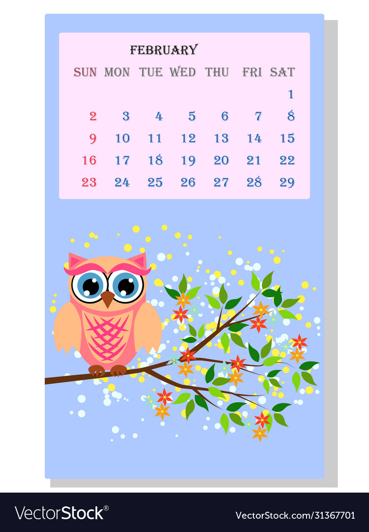 Calendar 2021 cute with funny cartoon Royalty Free Vector