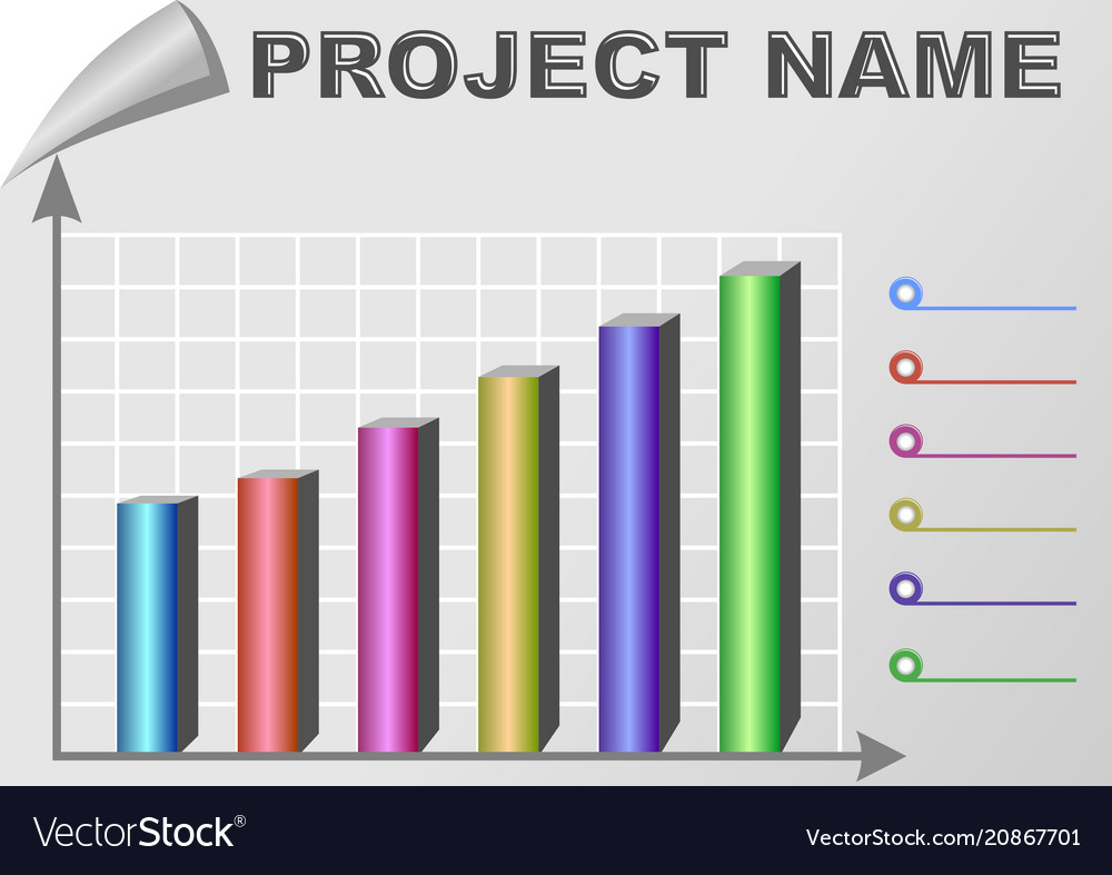 Chart template with multicolored 3d