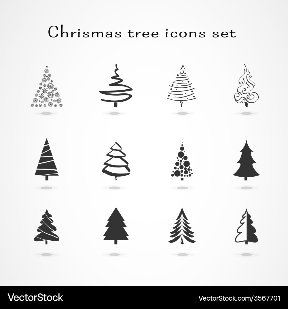 Christmas tree Set Royalty Free Vector Image - VectorStock
