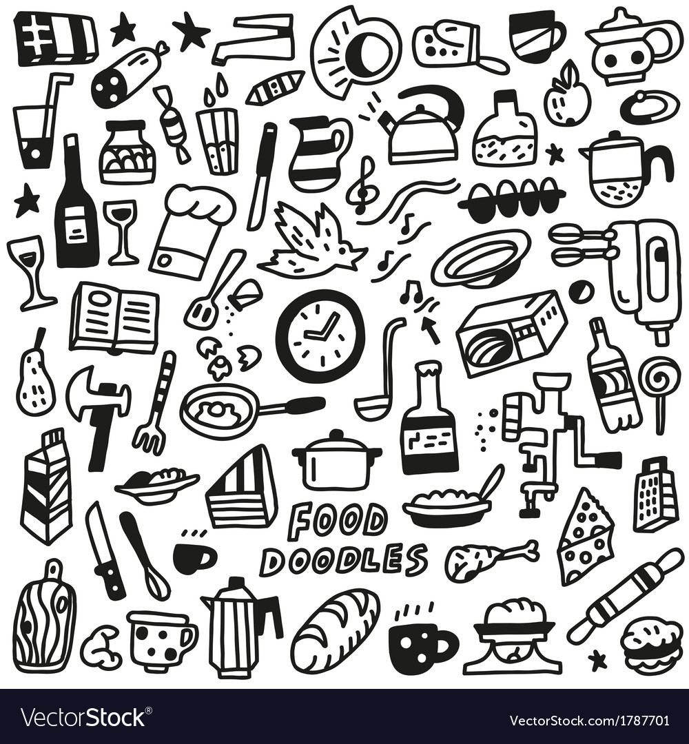 Download Food - doodles Royalty Free Vector Image - VectorStock