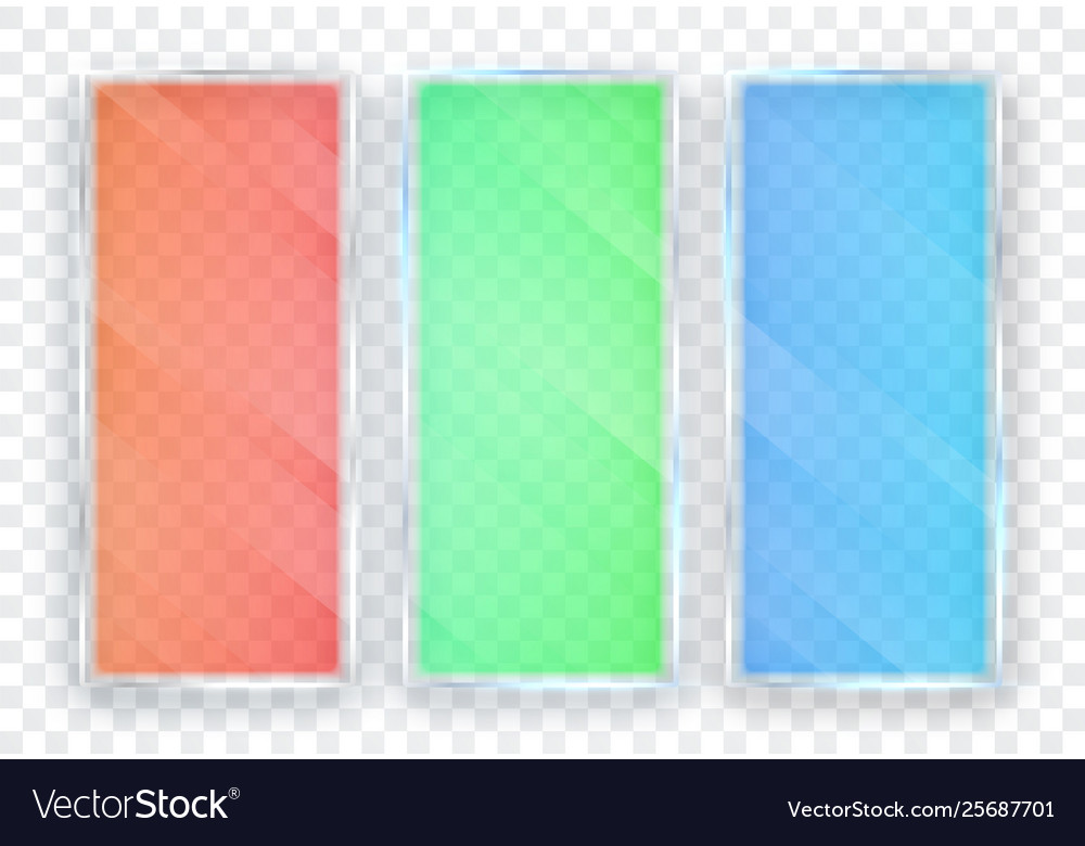 Glass plates set banners on transparent Royalty Free Vector