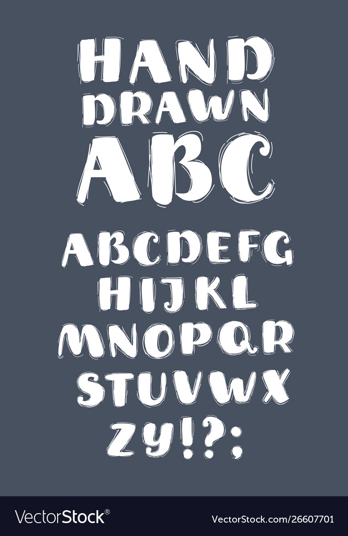 Hand drawn sketch alphabet