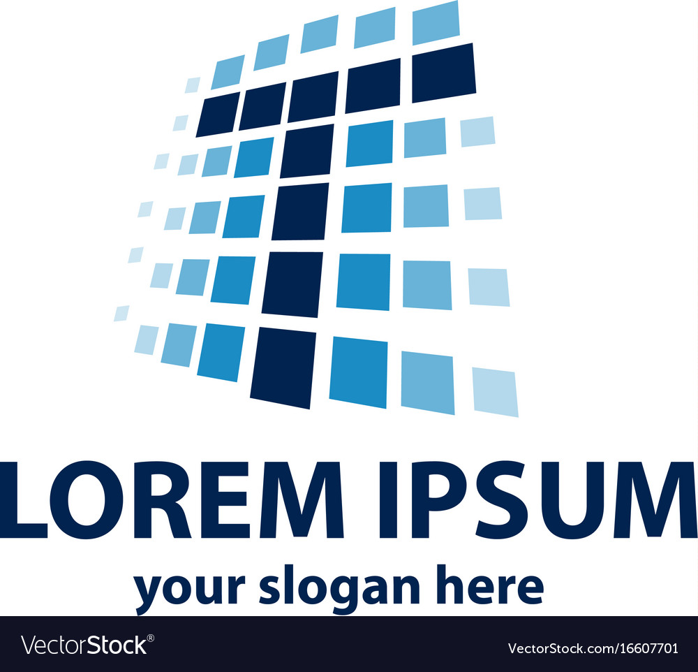 Initial t logo with squares