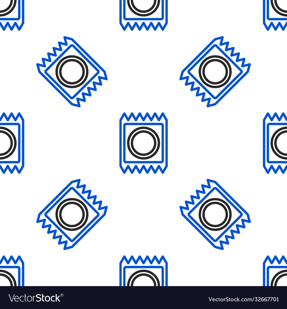 Line condom in package icon isolated seamless